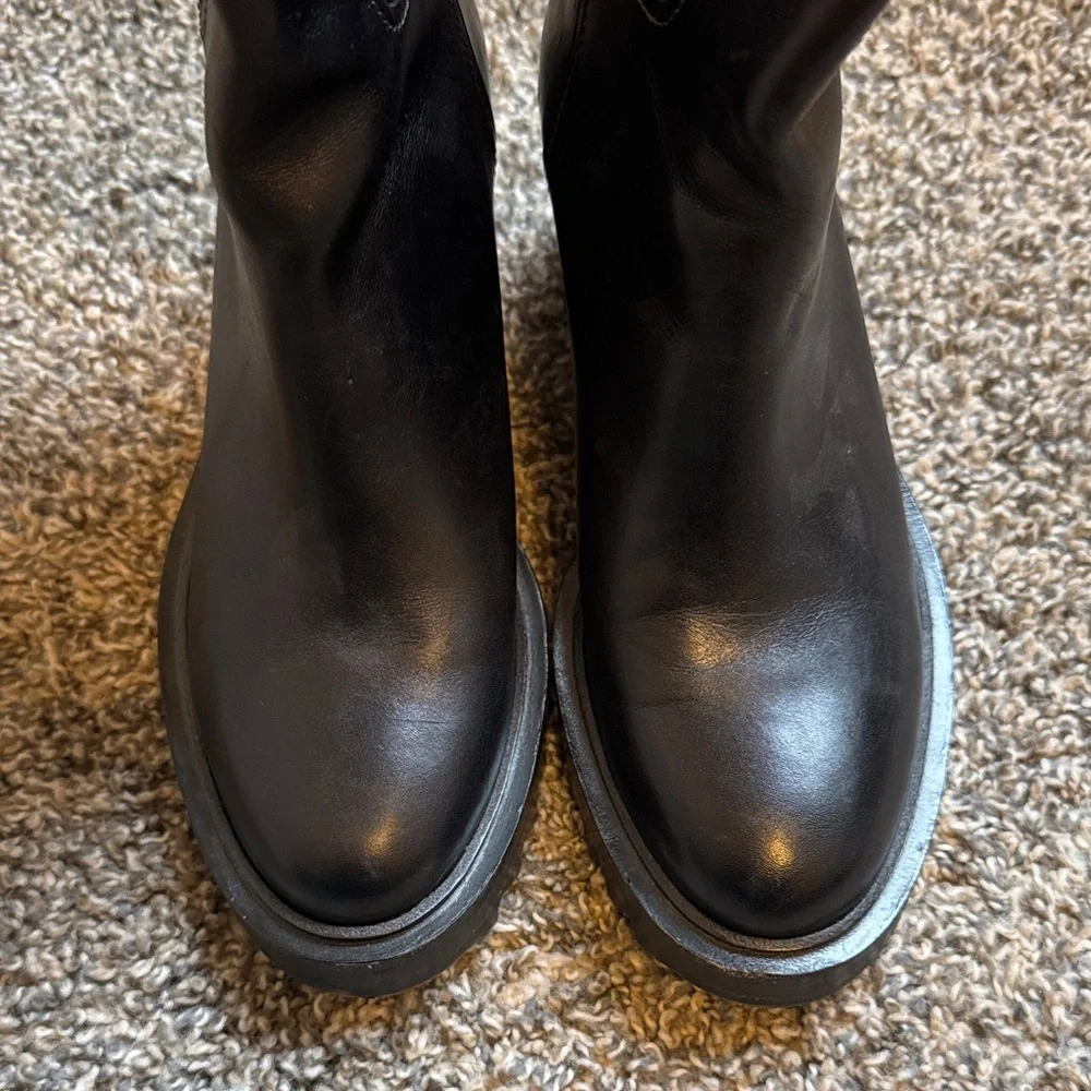 Tamara Mellon Black Mid-Calf Easy Rider Boots - Picture 6 of 9